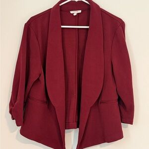 Maurices Deep Red Open Blazer